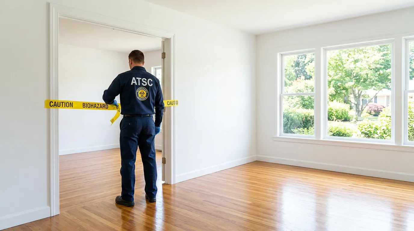 Certified biohazard cleanup crew performing Trauma Scene Cleanup in Berwick